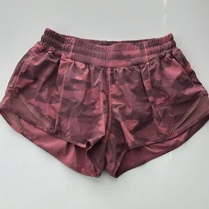Lululemon Pink Camo Hotty Hot Shorts